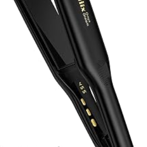 Terviiix Onyx Gleam Flat Iron Hair Straightener, 4.7″ Extra-Long Plate | 1.75” Ceramic Plate Infused with Argan Oil, Keratin, 80M Ions, 11 Heat 250-455°F, for Thick Coarse Frizzy Curly Hair