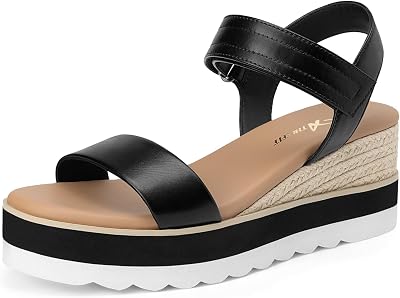 ATHLEFIT Espadrille Wedge Sandals
