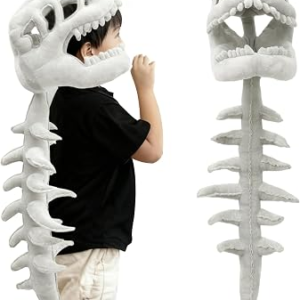 Spinosaurus Plush Dino Outfit 3D Skull Headpiece with Plush Spine Wearable Dinosaur Skeleton Great for Dress-Up