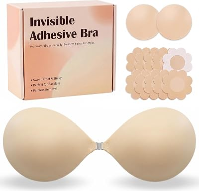 KEEPMYSELF Womens Invisible Adhesive Strapless Bra