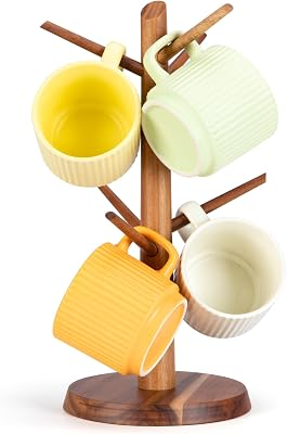 E-ROOM TREND Wood Coffee Mug Holder Countertop