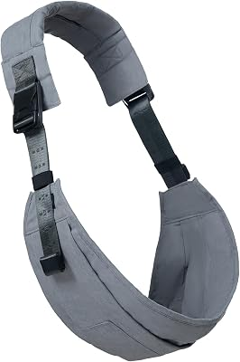 AUYEAZGO Toddler Carrier, Baby Sling Carrier - Premium Cotton, Large Seat & Back Support, Large Pocket, Ideal for 6-48 Months (16-44 lbs), Gray, Regular (XS–4XL)