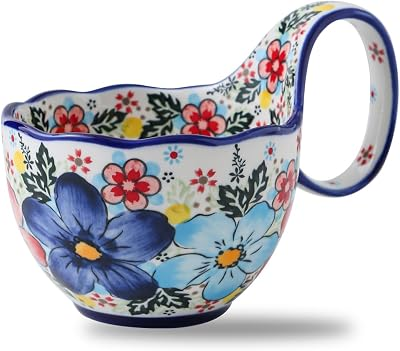 JINNTHE 18oz Large Soup Bowl with Loop Handle