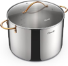 Ciwete 12 Quart Stock Pot with Lid, Upgraded Tri-Ply Stainless Steel Pot, Seamless Large Cooking Pot with Stay-Cool Brass Handle, Healthy Polished Stockpots, Induction Cookware, Oven & Dishwasher Safe