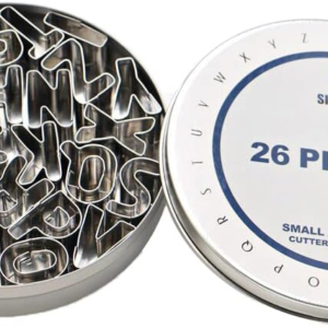 SurgeHai 26-Piece Small Alphabet Cutters Set (A – Z), Stainless Steel Decorating Tools Letters Fondant Cutters