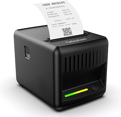 P80E Thermal Receipt Printer 80mm USB LAN RJ11 POS Printer | Auto cutter & RGB alert, oilproof, dual mount, anti-jam sensor, ink-free print, no wireless, not fit Square/Clover cloud POS