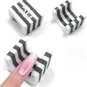 5D Nail Magnet Tool Only (No Ball Magnet) – Cat Eye Magnet with Non-Slip Finger Stand, U-Shaped Strong Magnetic Tool for Beginners, DIY Home Salon Manicure Set (HJ-NAT278-WB)