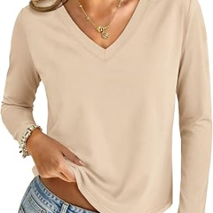 UNCLECAT V Neck Long Sleeve Shirts