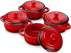 LOVECASA Mini Cocotte Set 12 OZ Small Casserole Dishes with Lids