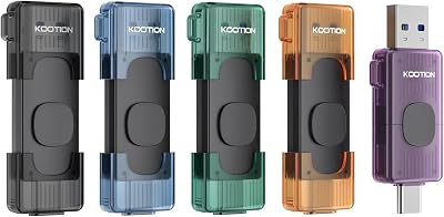 KOOTION 64GB USB C Thumb Drive 5-Pack Dual USB 2.0 Multicolor Flash Drive