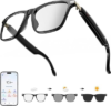AI Translation Smart Glasses Pro with 138 Languages, Bluetooth Glasses Compatible with ChatGPT, Photochromic Lens with Open-Ear Speakers for Men Women, for Travel, Business, Driving