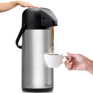 85 oz (2.5L) Airpot Coffee Carafe with Pump, Insulated Stainless Steel Coffee Dispenser, Coffee Carafes for Keeping Hot/Cold, Hot Beverage Dispenser for Party