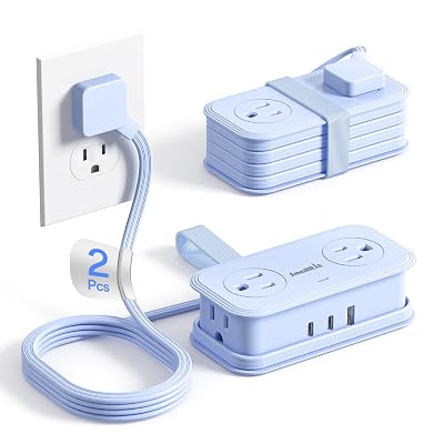 SMALLRT 2 Pcs Extension Cord with Multiple Outlets