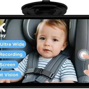 7″ Touchscreen Baby Car Mirror, Baby Car Camera HD 1440P, View Infant in Rear Facing Seat with 150°Wide Angle, Night Vision