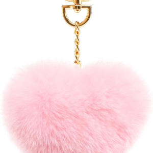 Stelle Pom Pom Keychain Rabbit Fur Bag Charms Fluffy Cute Keychains Purse Backpack Accessories Gifts for Girls/Women(Pink,Heart)