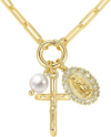 FREYOMIT Gold Virgin Mary Cross Necklace
