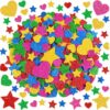 625Pcs Foam Stickers Glitter Colorful Heart Star Shapes Stickers 5Sheets 3D Self Adhesive Stickers for Valentine's Day Scrapbooking DIY Crafts Classroom Project Home Party Decor (Heart Star)