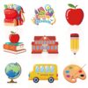 63 Pcs Back to School Cutouts Classroom Decorations Set Back to School Bulletin Board Wall Decal School Bus Cutouts Classroom Decor for Classroom Teacher Party Favor Supplies
