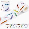 65ft Crayon Notebook Bulletin Board Borders Scalloped Pencil Borders Trims Classroom Bulletin Board Paper Roll Classroom Border for Back to School Home Daycare Teachers Whiteboard Chalkboard Supplies