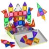 65PCS Mini Travel Magnetic Tiles with Case Set Toddler Essentials Toys, Magnetic Building Blocks Kids Games Sensory Montessori Education Learning Toys for 3+ Year Old Boys Girls Birthday Gifts