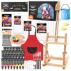 66 Pack Acrylic Paint Set, Shuttle Art Acrylic Painting Set with 30 Colors Acrylic Paint, Wooden Easel, Painting Canvas, Paint Brushes, Palettes, Art Painting Supplies for Kids Adults Beginner Artists