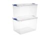 66 Qt Clear Storage Bins 2 Pack with Latch Lid Stackable Heavy Duty