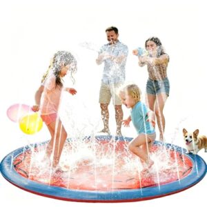 67" Splash Pad for Kids & Dogs, Outdoor Water Play Sprinkler Mat