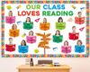 69Pcs Back to School Reading Bulletin Board Set Classroom Decorations Reading Theme Bulletin Board Open Book Cutouts DIY Photo Crafts for School Classroom Educational Door Chalkboard Walls Decor