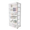 6 Clear Drawer Storage Organizer Rolling Cart, Large Space