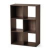 6 Cube Modular Storage Organizer Espresso Open Bookshelf Cabinet