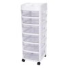 6 Drawer Rolling Cart Storage Tower, Craft Organizers and Storage, Rolling Plastic Cabinet with Top Tray, Ideal for Office, Vanity, Living Room, Bathroom, Bedroom