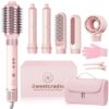 6 in 1 Air Hair Styler, 1400W High Speed Ionic Hair Dryer with Wrap Curlers, Blow Dryer Brush & Frizz-Free Hot Air Brush, No Heat Damage Hair Tools for Fast Drying, Curling, Smoothing & Volume