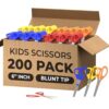 6 Inch Blunt Tip Scissors for Kids Bulk Pack Safety Scissors for Kids Assorted School Scissors for Classroom (200 Pack)