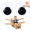 6 Inches Giant Googly Eyes,Large Googly Eyes Plastic Wiggle Eyes with Self Adhesive Black White Big Stick on Eye Eyeball Stickers for Handmade DIY Art Crafts Party Halloween Christmas Tree Decoration