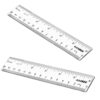 6 Inch Ruler, 15cm Clear Plastic Ruler with Inches, Centimeters, mm, 2PCS