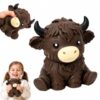 6in Highland Cow Squishy Jumbo,Giant Highland Cow Squishy Big Realistic Moldable Soft Squishys Slow Rising Squeeze Toys for Kids Adults Slow Rising Fun Sensory Fidget Toy