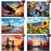 6 Pack 36-Piece Large Jigsaw Puzzles for Seniors Easy Dementia Alzheimer Products Dementia Activities Memory Training Game for Elderly Alzheimer's Patients in Nursing Home Gift (Style 3)