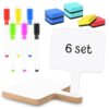 6 Pack 8 x 10 Inch Dry Erase Answer Paddles with Handle