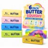 6 Pack Butter Squishy Stick, Slow Rising Soft Squeeze (Yellow, Pink, Gold, Colorful), Realistic Butter Bar Stress Relief Balls, Sensory Calming for Office Desk, Party Favors, Birthday Gifts