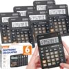 6 Pack Calculator Bulk, 12 Digit Desk Calculator with Large LCD Display & Big Buttons, Dual Power Solar & Battery, Standard Basic 4 Function Calculator for School, Office, Home