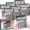 6 Pack Calculator Bulk, Calculators Desktop 12 Digit Extra Large LCD Display with Sensitive Butto, Solar and Battery Dual Power, Desk Calculator for Office, School, Home
