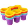 6 Pack Classroom Caddy Storage Basket with Handle, 6 Compartment Cup Holder Organizer, for Supplies, Pencil, Crafts, Office, Drinks, Muti Colors