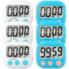 6 Pack Digital Kitchen Timer Small Classroom Timers for Kids Teachers (Blue&White)