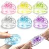 6 Pack Glitter Squishy Toys, Portable Glitter Filled Sensory Fidget Toy for Anxiety Relief, Squishy Toy for Kids Adults Stretchy Desk Toy