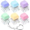 6 Pack Keyboard Fidget Toy Keyboard Fidget Keychain Keyboard Decompression Button Finger Clicker Toys, Button Stress Relief Fidget Gifts for Adult to Relief Stress (Mix Macaron)
