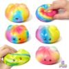 6 Pack PU Foam Colorful Dumpling Squishies Toy,Slow Rising Squeeze Toys，Squishy Fidget Squishies, Stretchy Squeeze Balls for Kids Adults, Sensory Stress Balls for Anxiety Relief Party Favors
