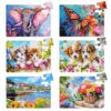 6 Packs 20 Large Piece Puzzles for Seniors with Dementia│Alzheimer’s Puzzles Memory Cognitive Games Easy Jigsaw Puzzles for Elderly Seniors with 6 Storage Bags(Animal)