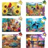 6 Packs 24 Large Piece Puzzle for Seniors,Dementia Alzheimer's Products Activities for Elderly Adults,Easy Puzzle Alzheimer’s Memory Cognitive Game Gift for Patient in Nursing Home with 6 Storage Bags