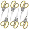 6 Packs Scissors All Purpose, 8 Inch Scissors Bulk Sharp Sewing Fabric Shears for Office Home School Supplies, Stainless Steel Craft Scissor for Adults Teachers, Right/Left Handles Cutting Tools