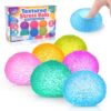 6 Pack Stress Balls Fidget Toys: 2.16'' Textured Memory Gel Squeeze Balls for Stress Relief - Squishy Ball Sensory Fidget Toys for Kids Teens Adults in Classroom Office Party